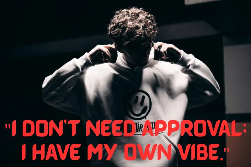 i don’t need approval; i have my own vibe. 