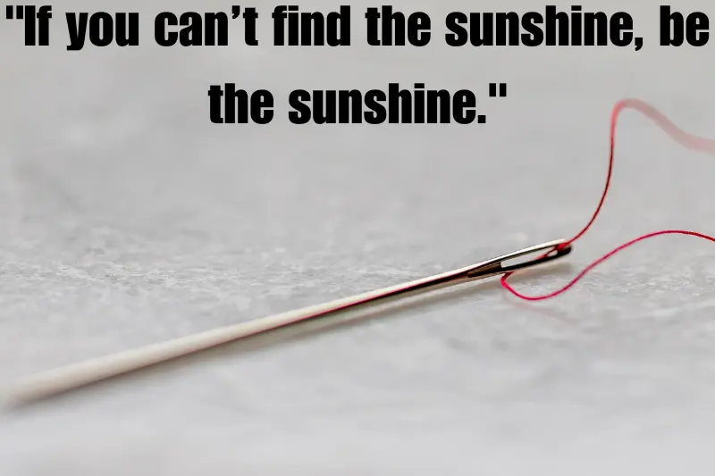 if you can’t find the sunshine, be the sunshine. 