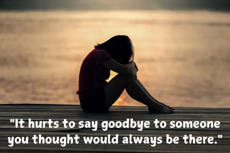 it hurts to say goodbye to someone you thought would always be there.
