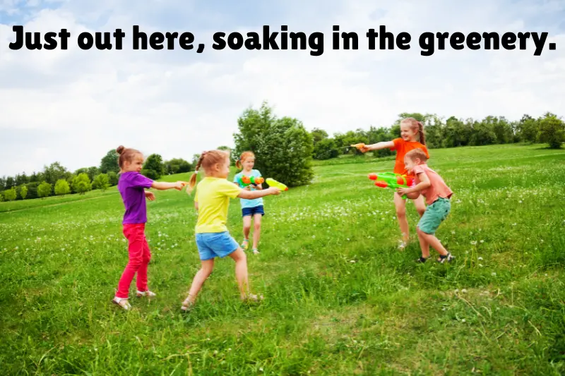 just out here, soaking in the greenery. 