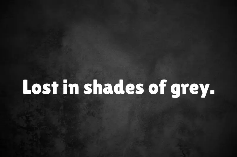 lost in shades of grey. 