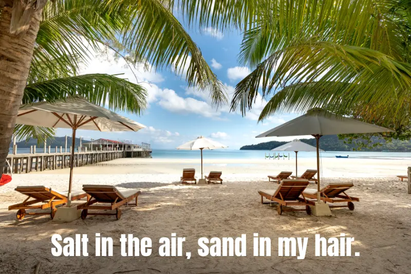 salt in the air, sand in my hair.