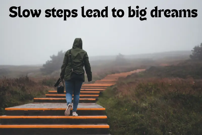 slow steps lead to big dreams 